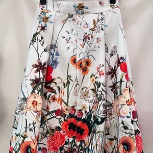 Zara A Line Midi Floral Skirt
